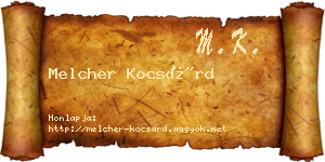 Melcher Kocsárd névjegykártya